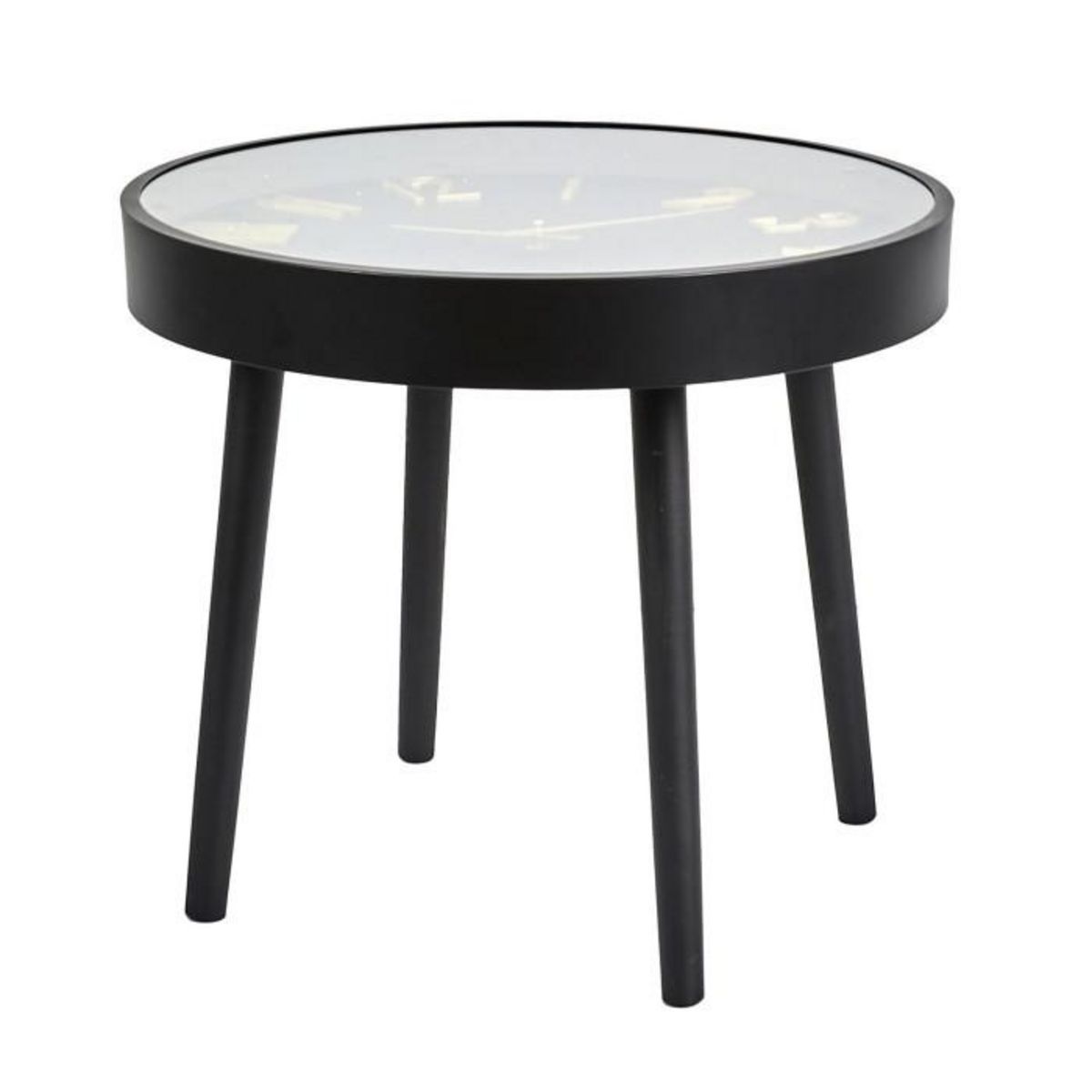 Paris Prix Table d'Apppoint Horloge  Lounge  50cm Noir