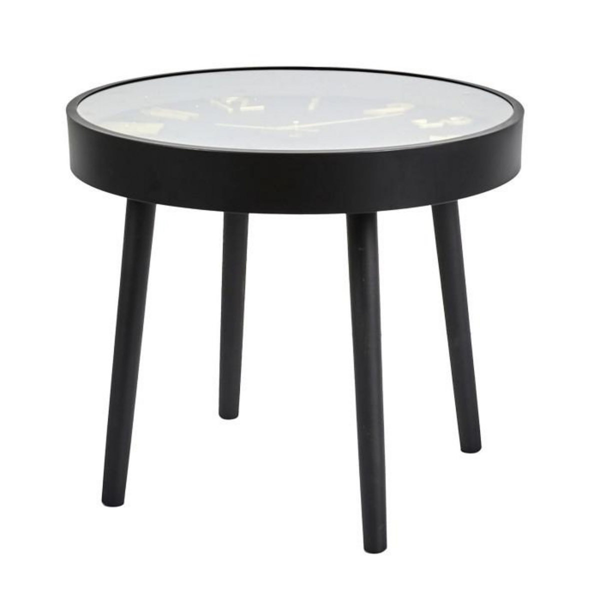 Paris Prix Table d'Apppoint Horloge  Lounge  50cm Noir