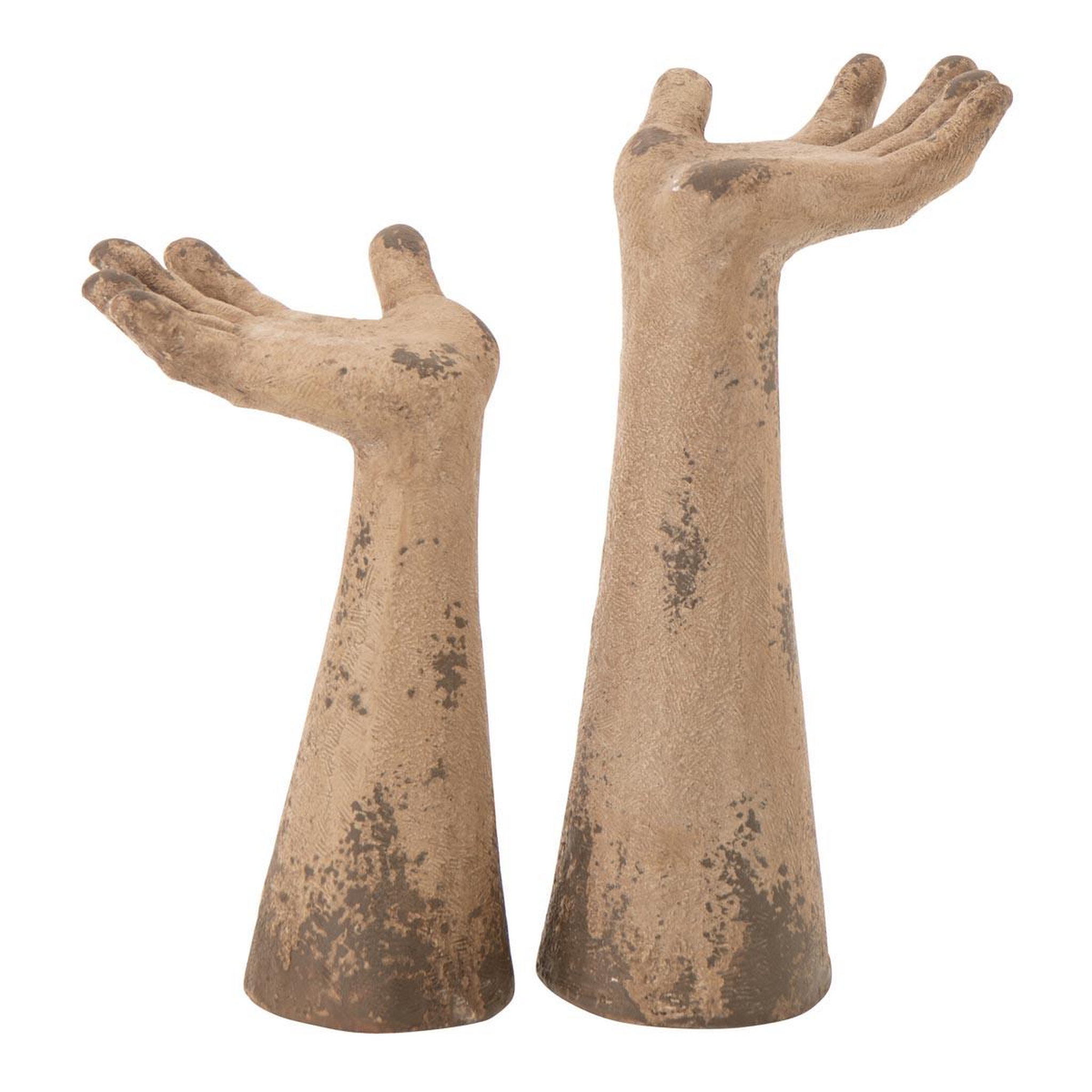 J-LINE Lot de 2 mains déco extérieure  antik  50cm beige