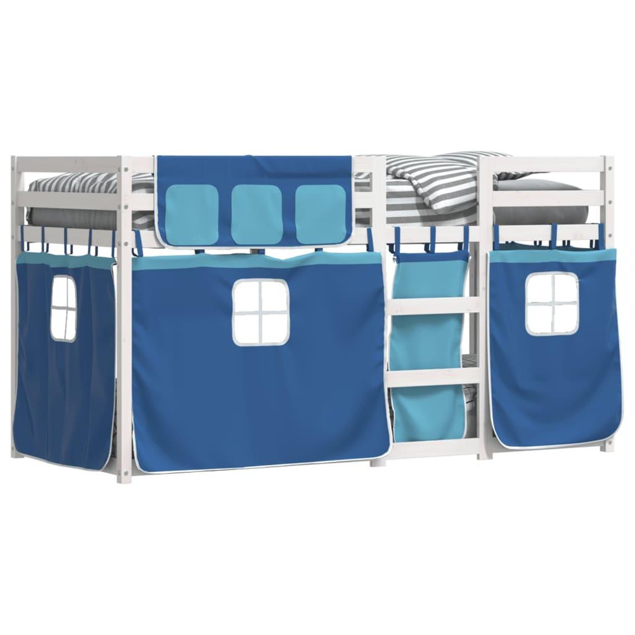 Voir la diapositive 4 : VIDAXL Lit superpose sans matelas bleu 80x200 cm bois de pin massif