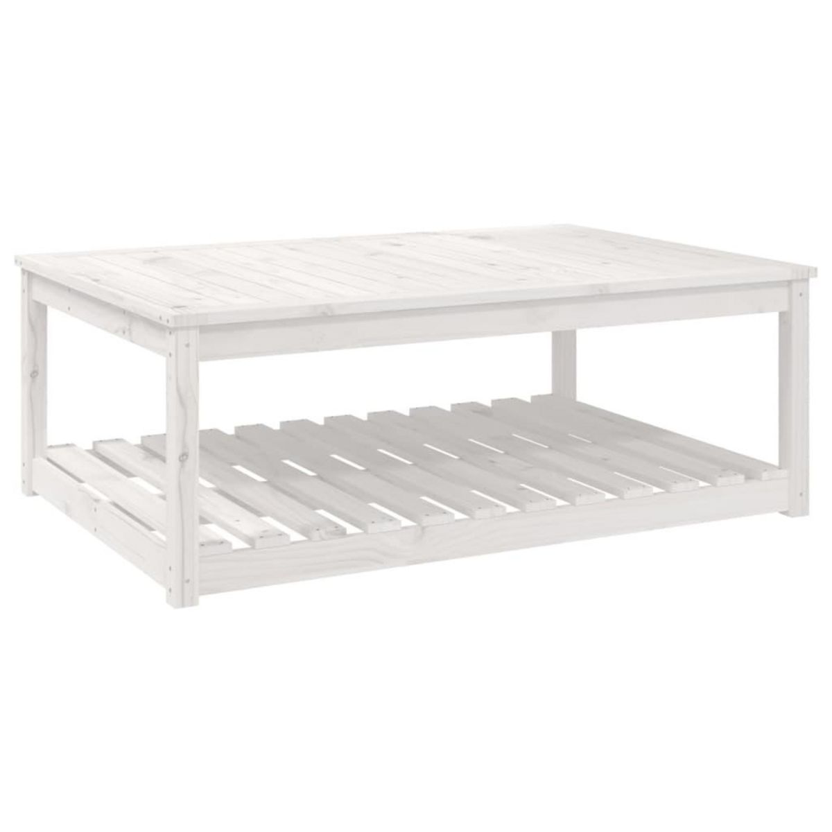 VIDAXL Table de jardin blanc 121x82,5x45 cm bois massif de pin