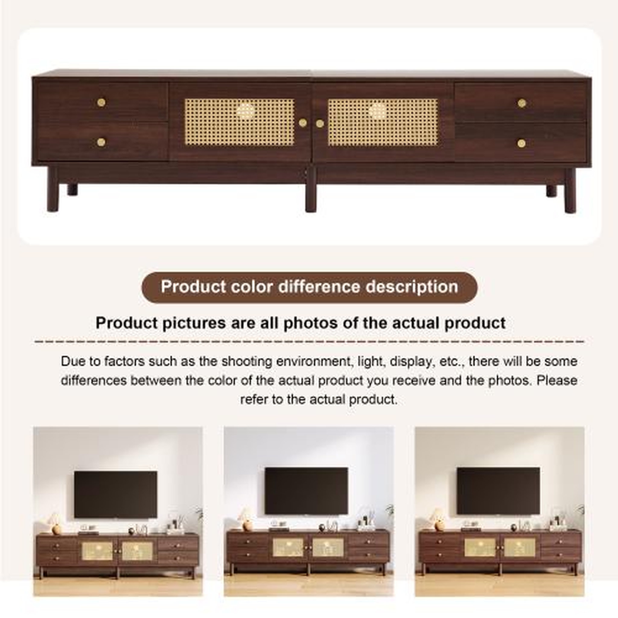 Voir la diapositive 5 : MERAX Meuble tv marron 180 cm panneau de particules