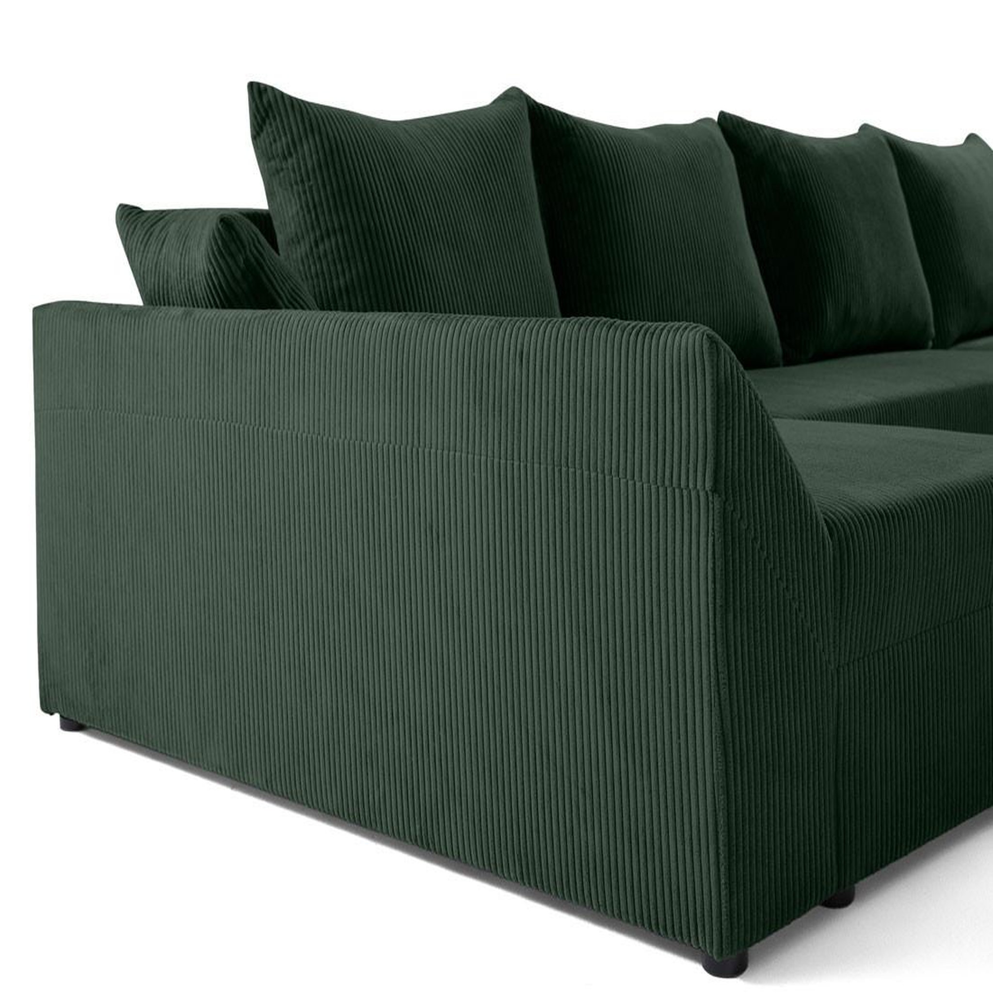 Voir la diapositive 5 : BEST MOBILIER Mike - canapé panoramique en u - 7 places - convertible avec coffre - en velours côtelé