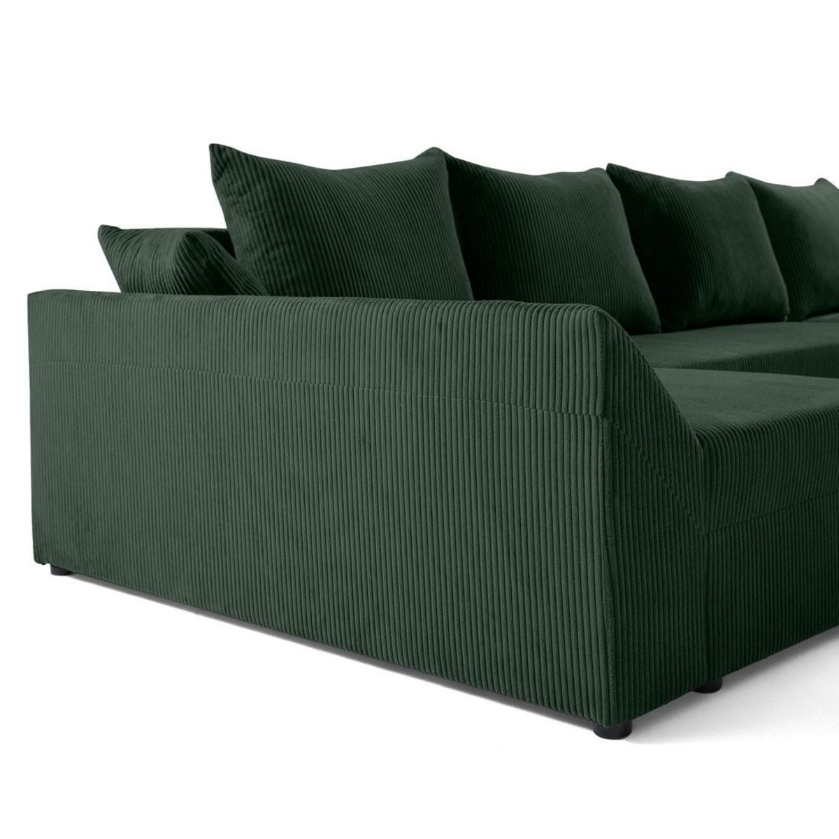 BEST MOBILIER Mike - canapé panoramique en u - 7 places - convertible avec coffre - en velours côtelé