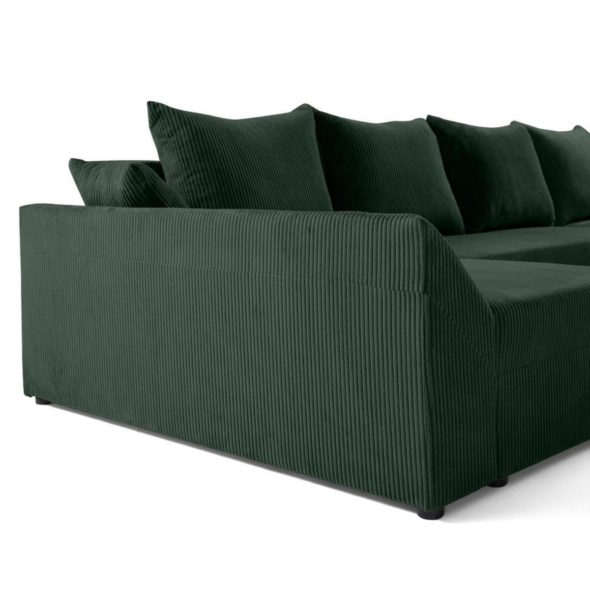 BEST MOBILIER Mike - canapé panoramique en u - 7 places - convertible avec coffre - en velours côtelé