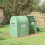 Voir la diapositive 2 : OUTSUNNY Serre de jardin 1,8 m² - 2 portes zippées 4 fenêtres - acier PE vert