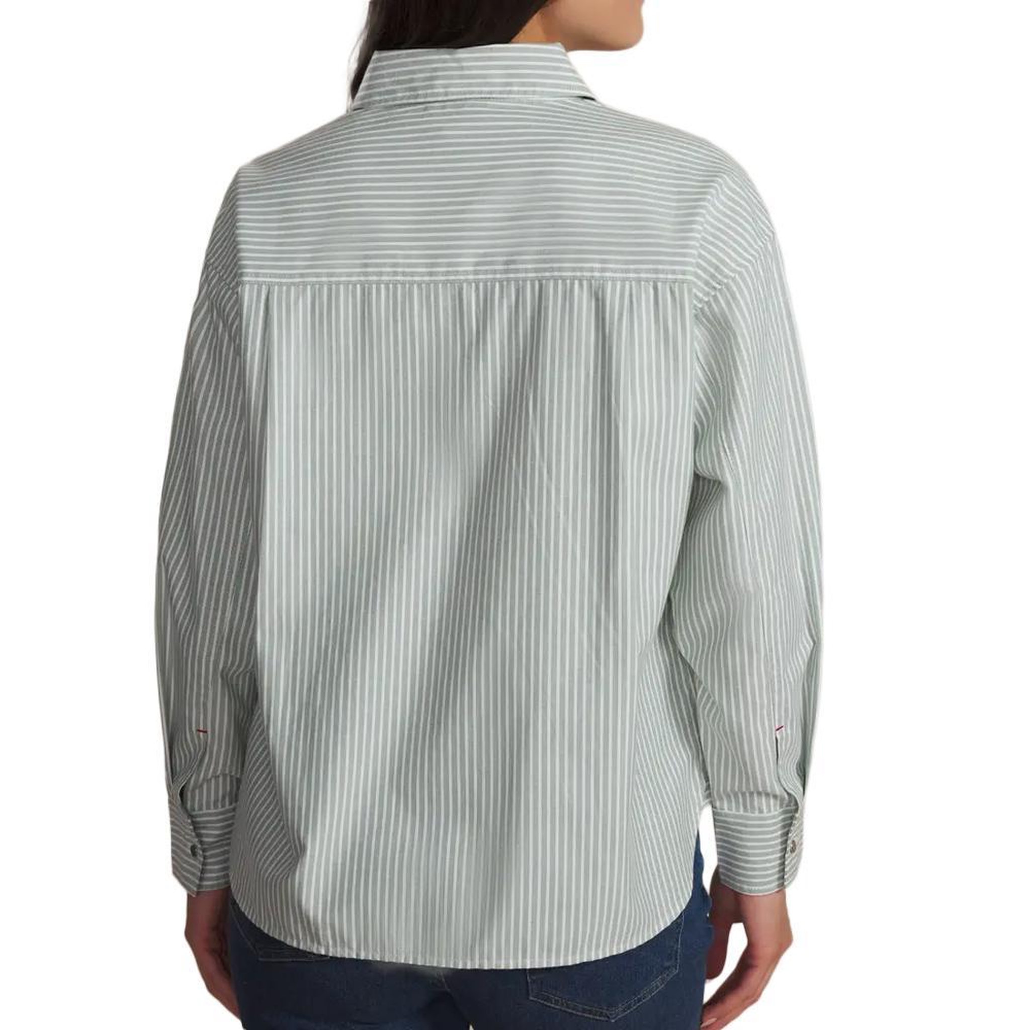Voir la diapositive 3 : TBS Chemise rayures vert femme tbs oxygene
