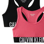 Voir la diapositive 2 : CALVIN KLEIN JEANS X2 Brassières Noir/Rose Fille  Calvin Klein Jeans Bralette