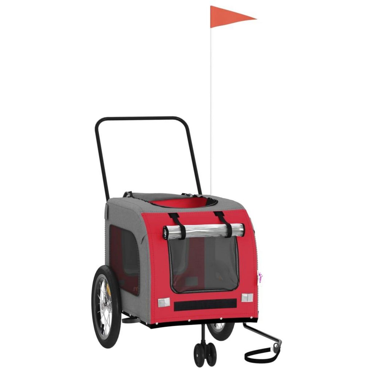 VIDAXL Remorque de velo pour animaux de compagnie rouge et gris