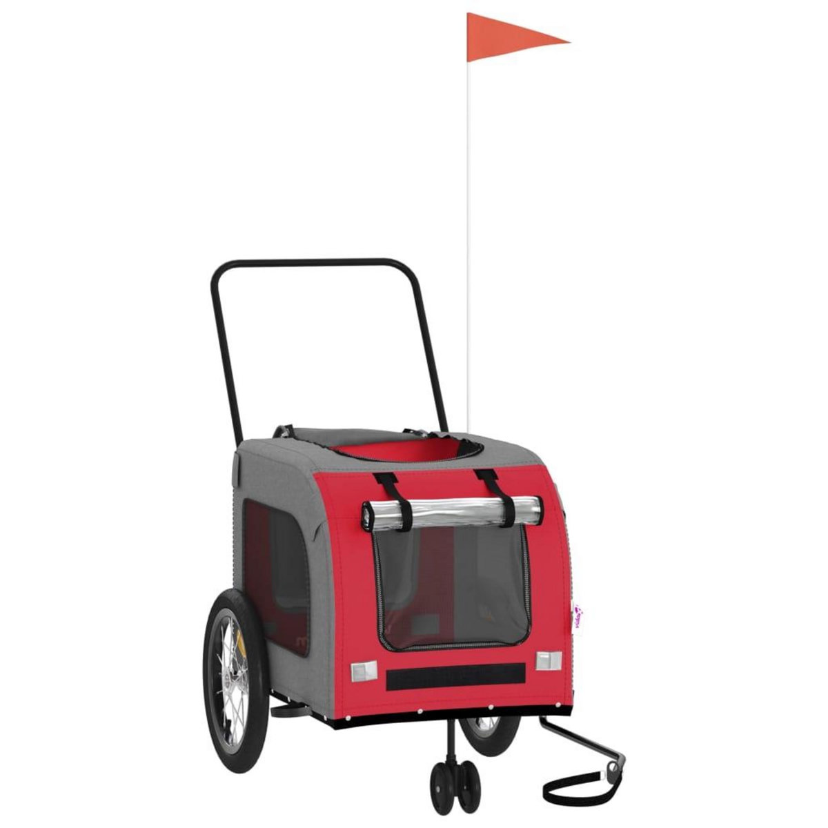 VIDAXL Remorque de velo pour animaux de compagnie rouge et gris