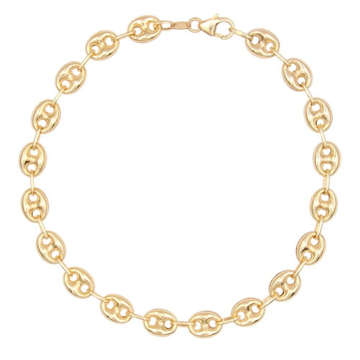 L'ATELIER D'AZUR Bracelet Or 18 Carats 750/000 Maille Grain de Café Jaune - Homme ou Femme