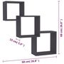Voir la diapositive 6 : VIDAXL Etageres murales cubiques Gris 68x15x68 cm bois d'ingenierie