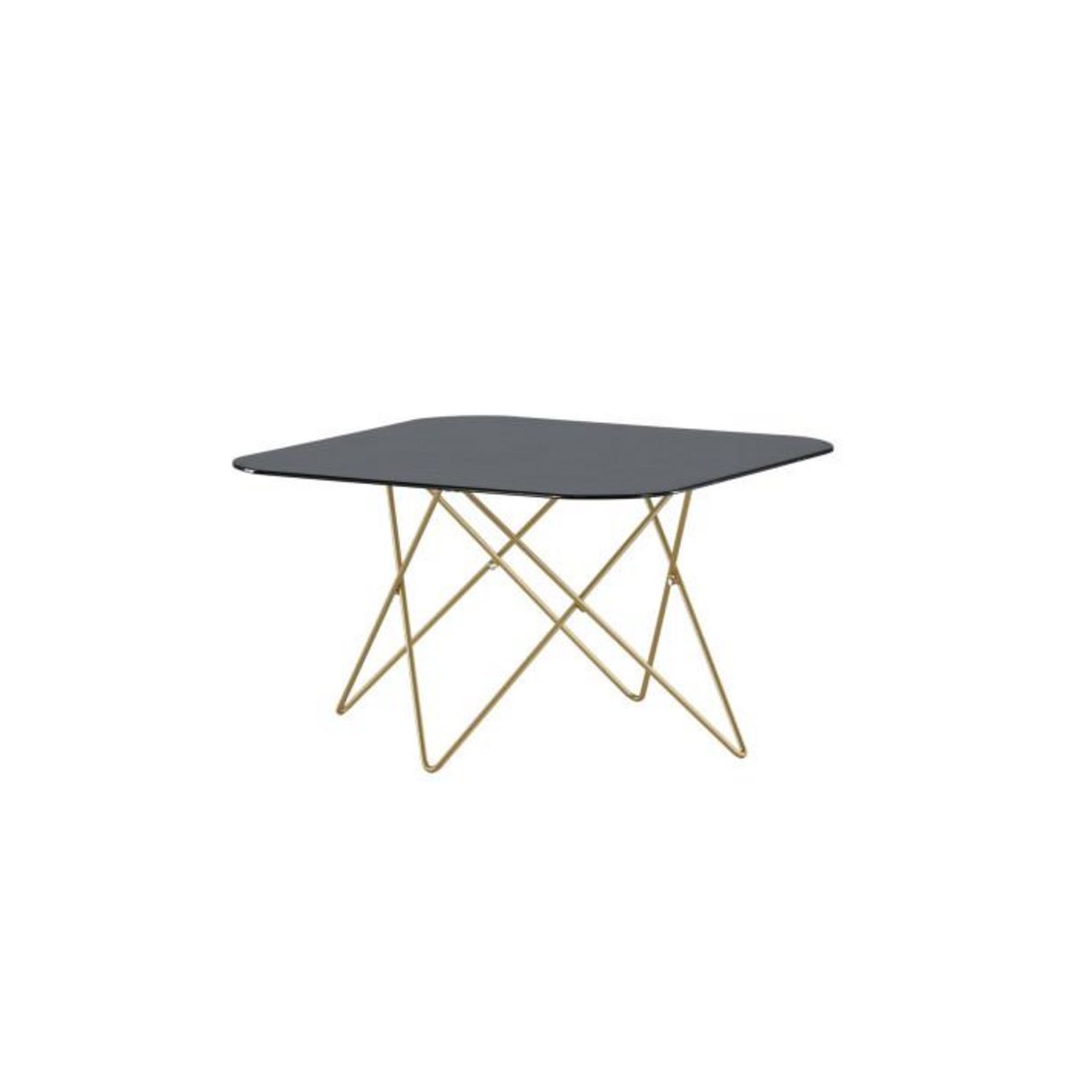 Paris Prix Table Basse en Verre Marbré  Tristar  80cm Noir & Or