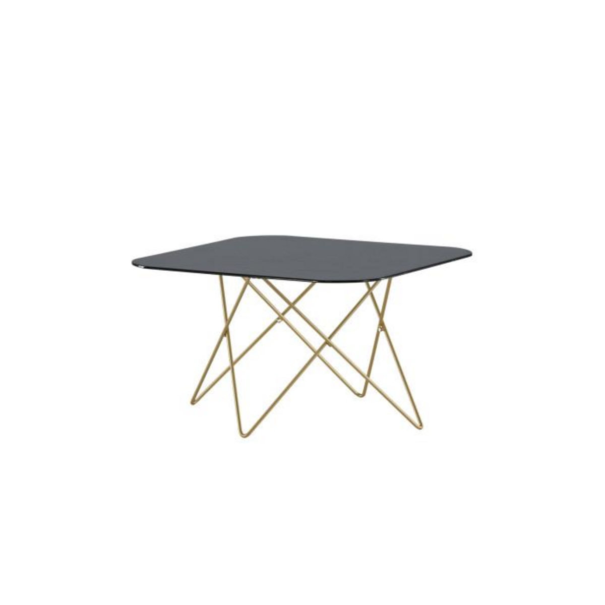 Paris Prix Table Basse en Verre Marbré  Tristar  80cm Noir & Or