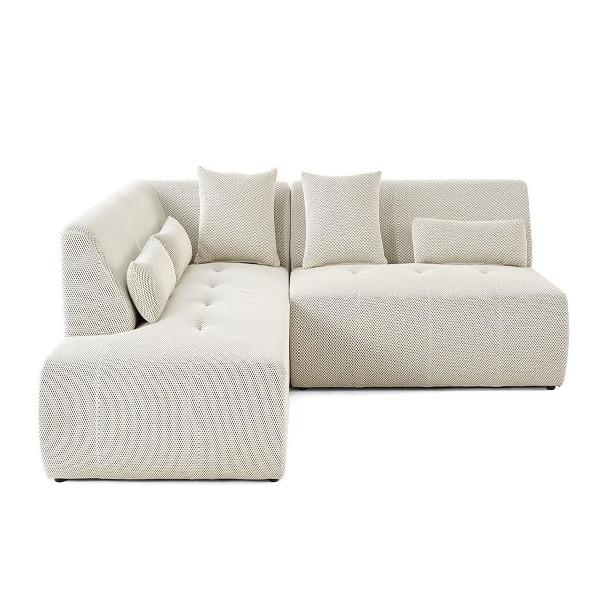 LISA DESIGN Onyx - canapé modulable d'angle gauche - 5 places - en tissu mailles 3d