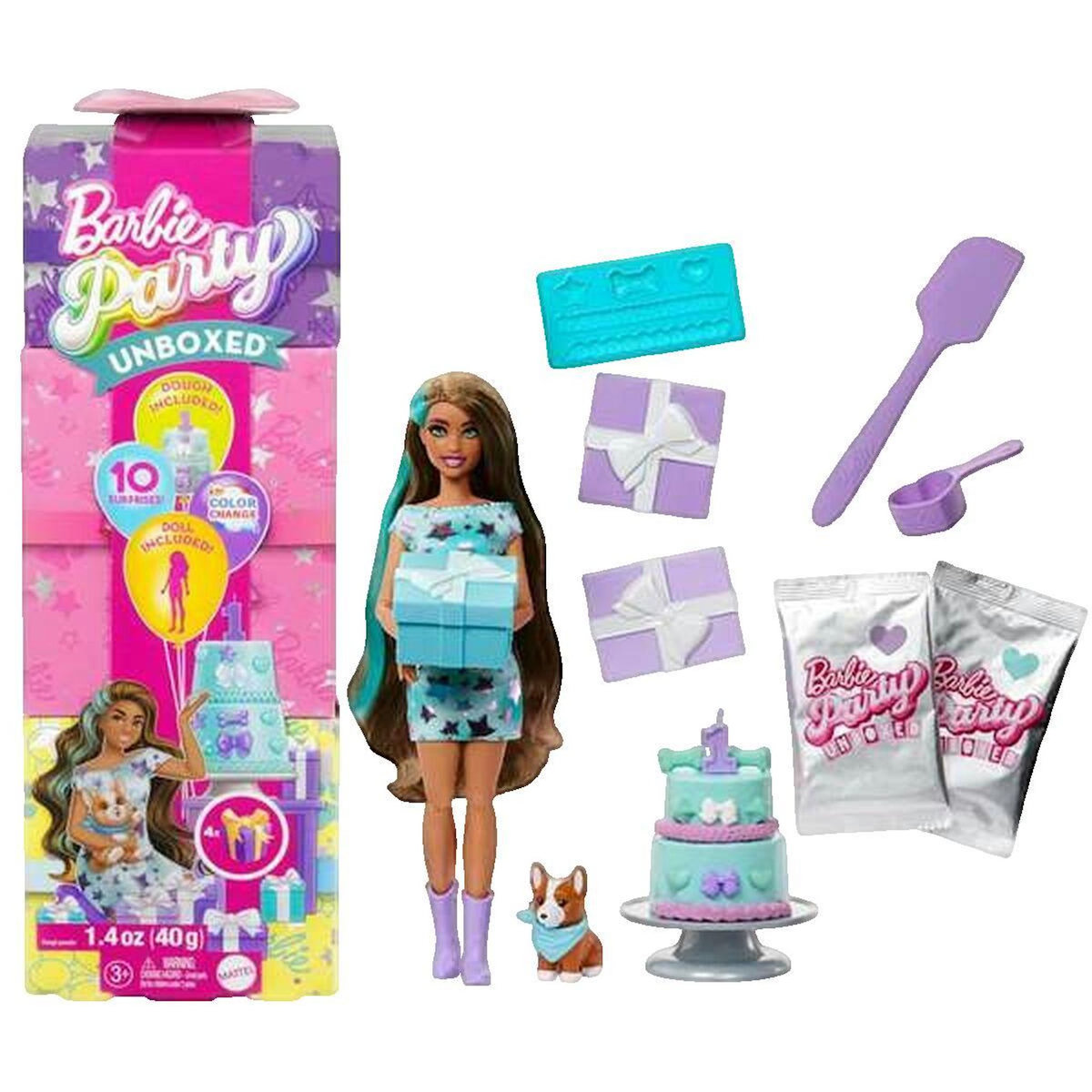 BARBIE BARBIE Party unboxed chien bleu - JFG72