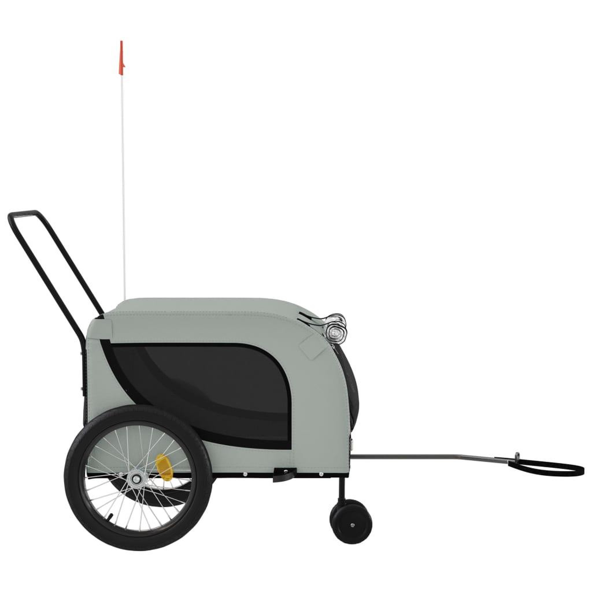Voir la diapositive 5 : VIDAXL Remorque de velo pour animaux de compagnie gris et noir