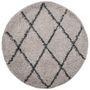 Voir la diapositive 2 : VIDAXL Tapis shaggy a poils longs moderne beige et anthracite Ø 160 cm