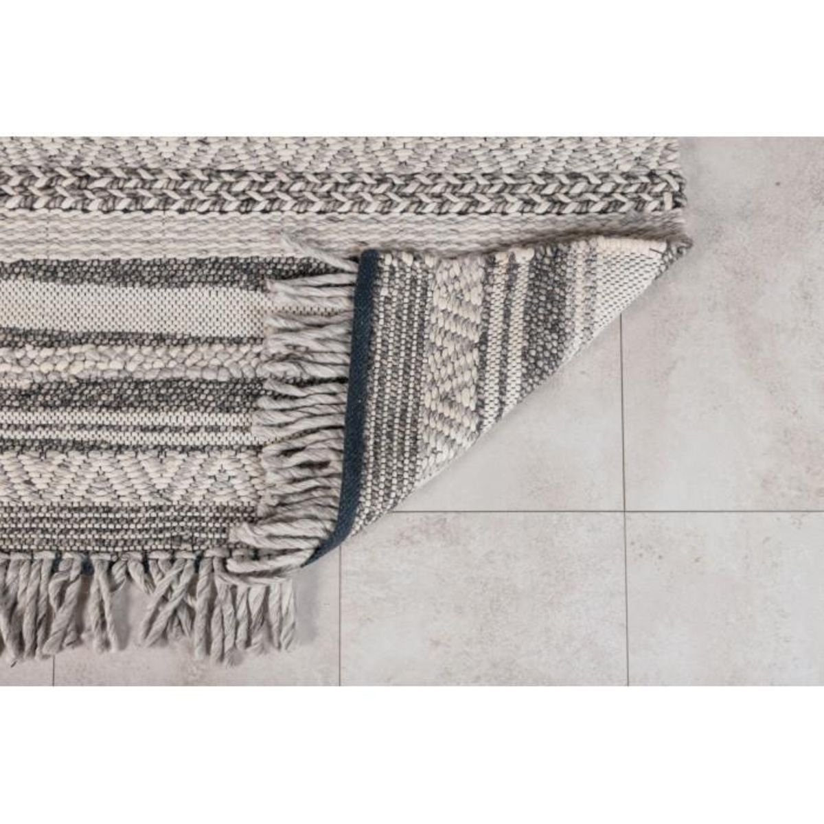 Paris Prix Tapis Déco en Laine  Alwar  170x240cm Gris Foncé
