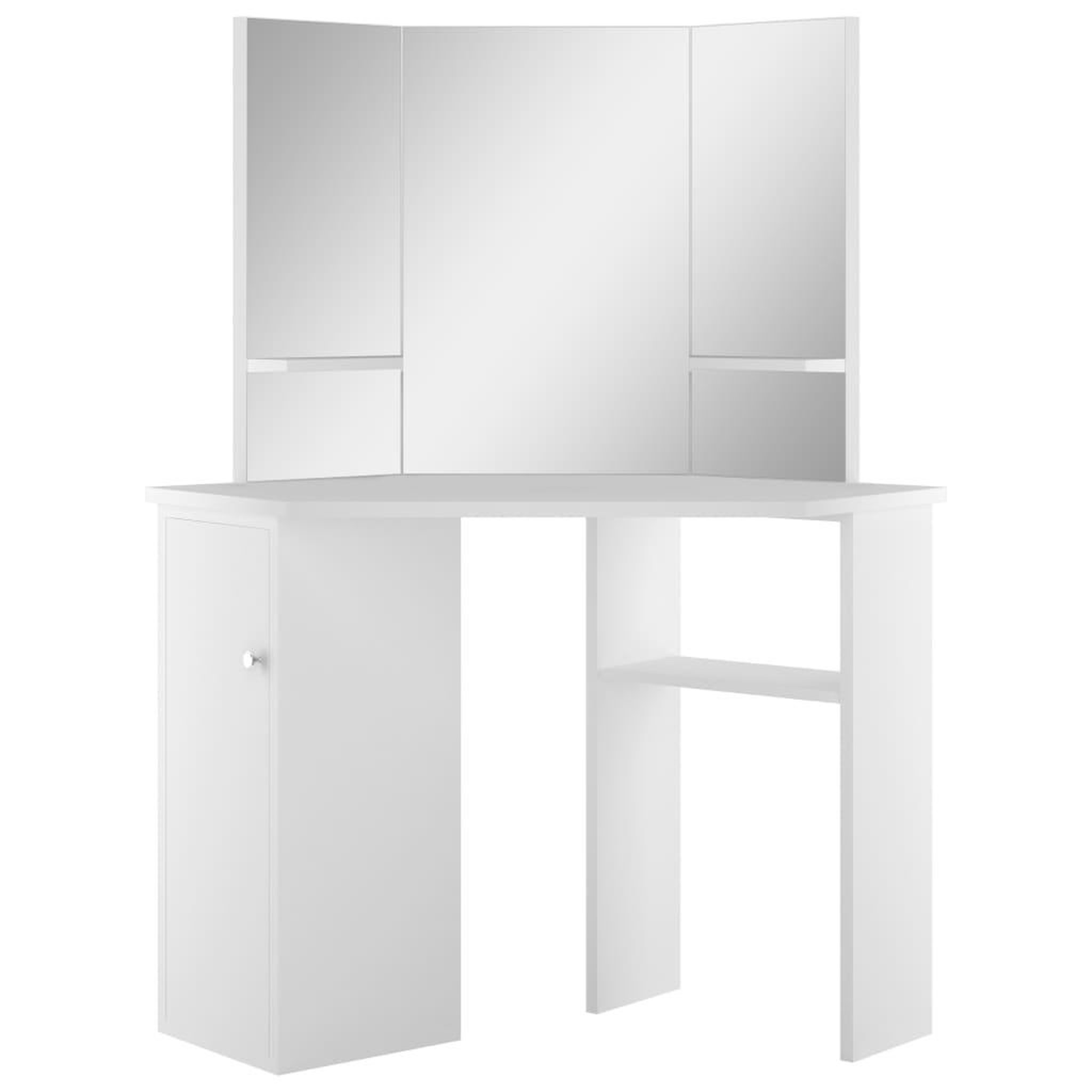 VIDAXL Coiffeuse d'angle table de maquillage cosmetique blanc