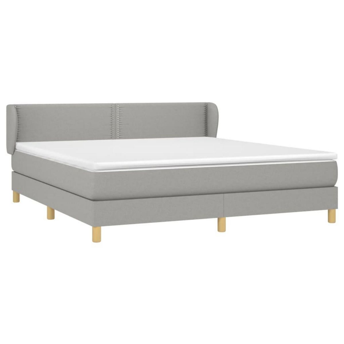 VIDAXL Sommier a lattes de lit avec matelas Gris clair 180x200cm Tissu