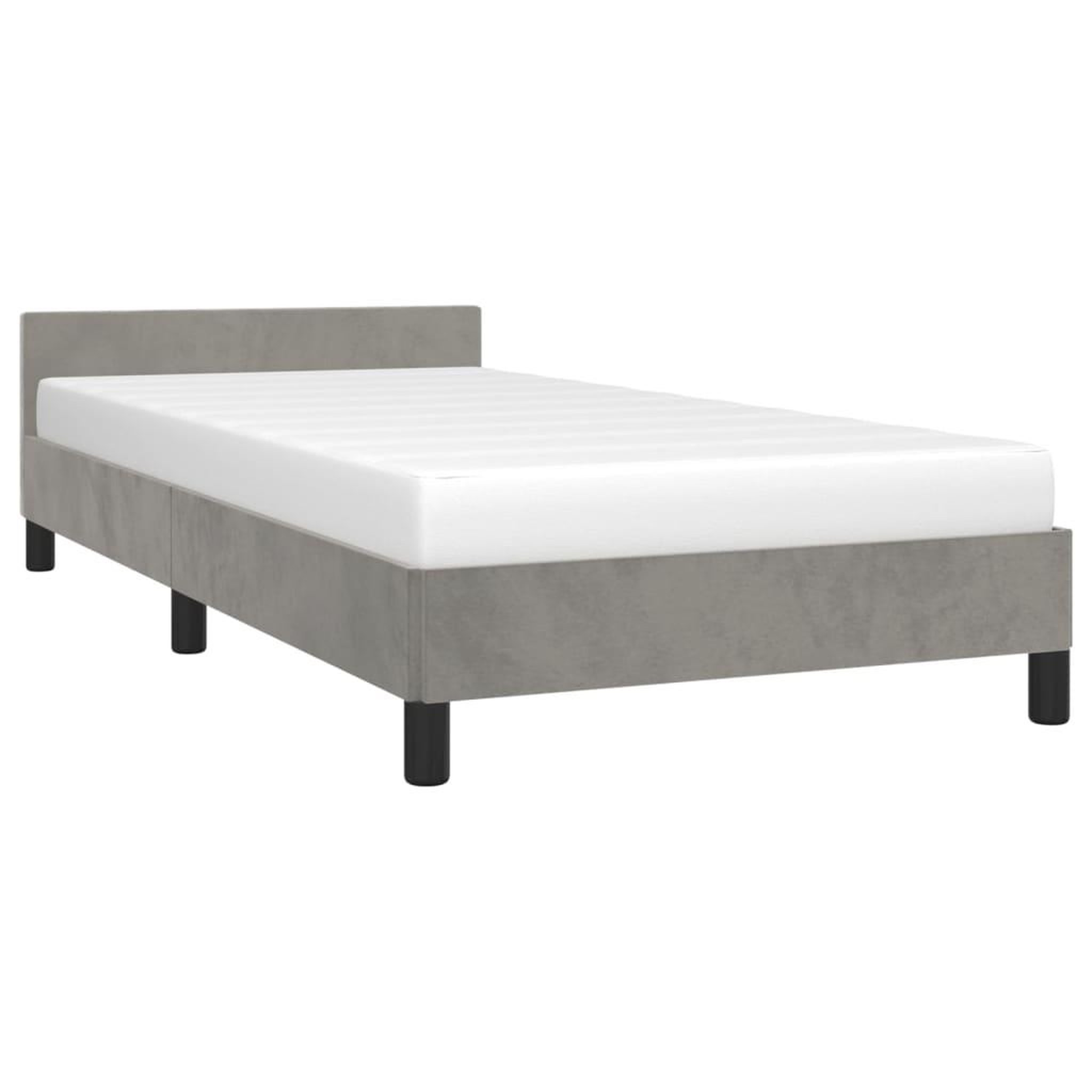 Voir la diapositive 3 : VIDAXL Cadre de lit sans matelas gris clair 90x190 cm velours