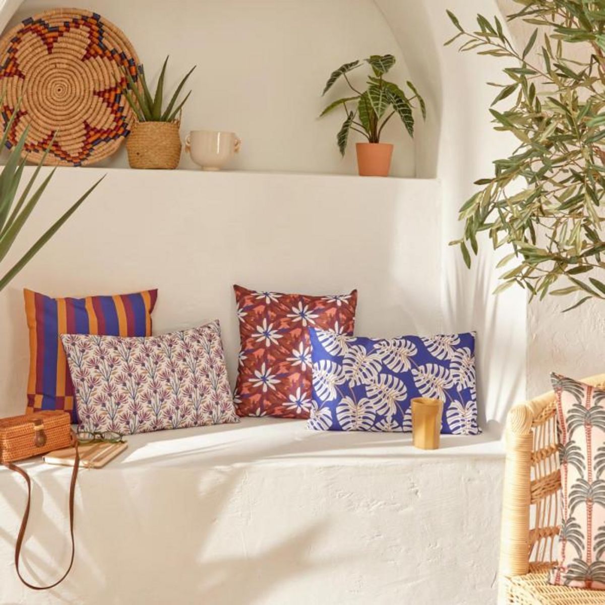 ATMOSPHERA Housse de Coussin Extérieur  Pia  40x40cm Bleu Indigo