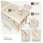 Voir la diapositive 3 : tectake Ensemble de table de massage portable pliante 3 zones largeur 70 cm et rembourrage 7,5 cm beige