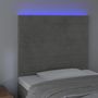 Voir la diapositive 3 : VIDAXL Tete de lit a LED Gris clair 80x5x118/128 cm Velours
