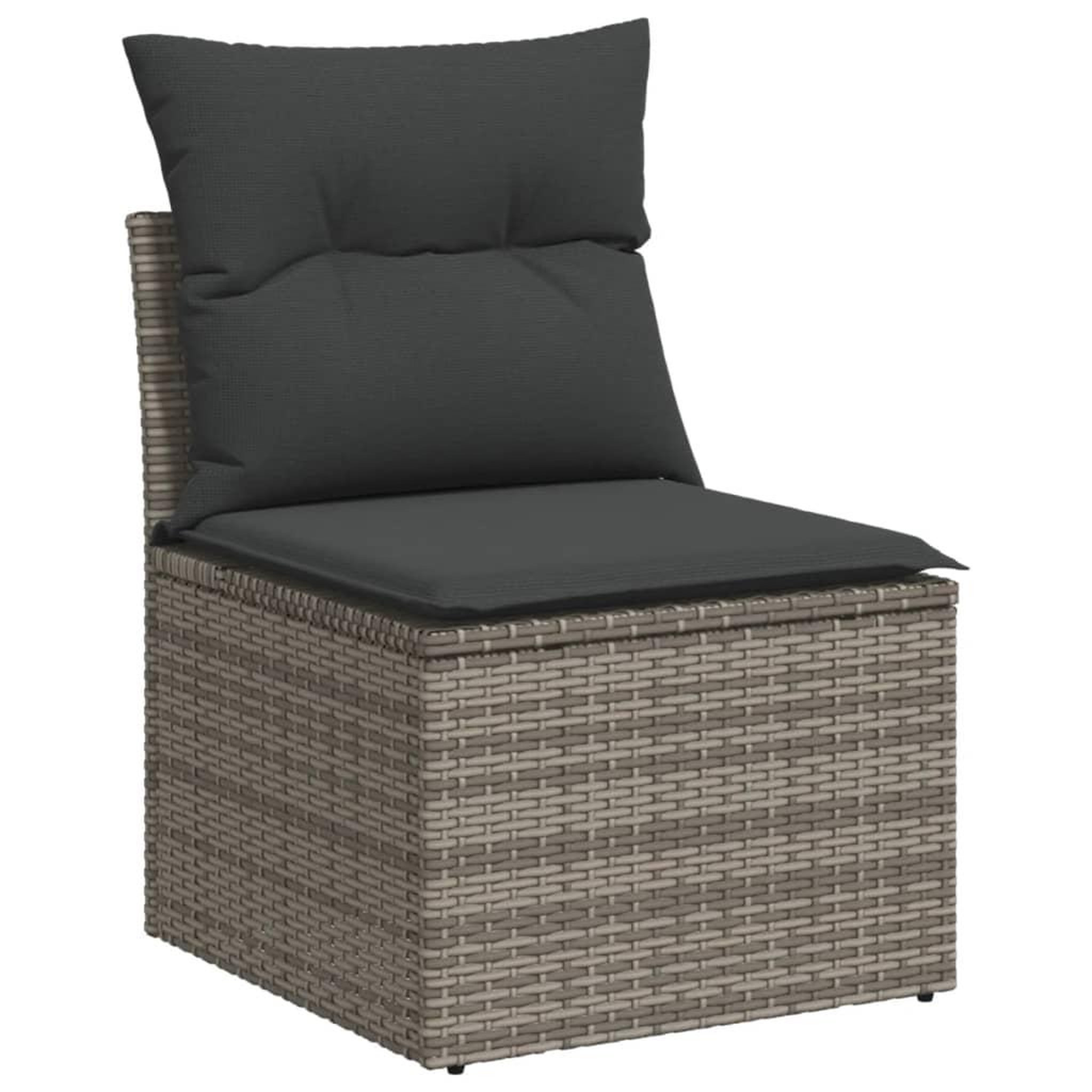 Voir la diapositive 5 : VIDAXL Salon de jardin avec coussins 14 pcs gris resine tressee