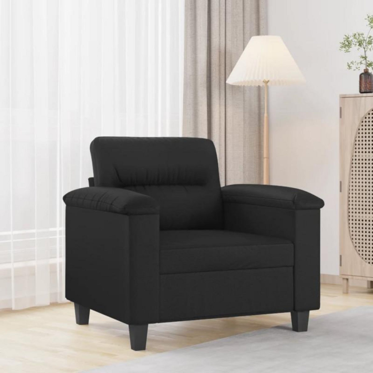 VIDAXL Fauteuil Noir 60 cm Similicuir