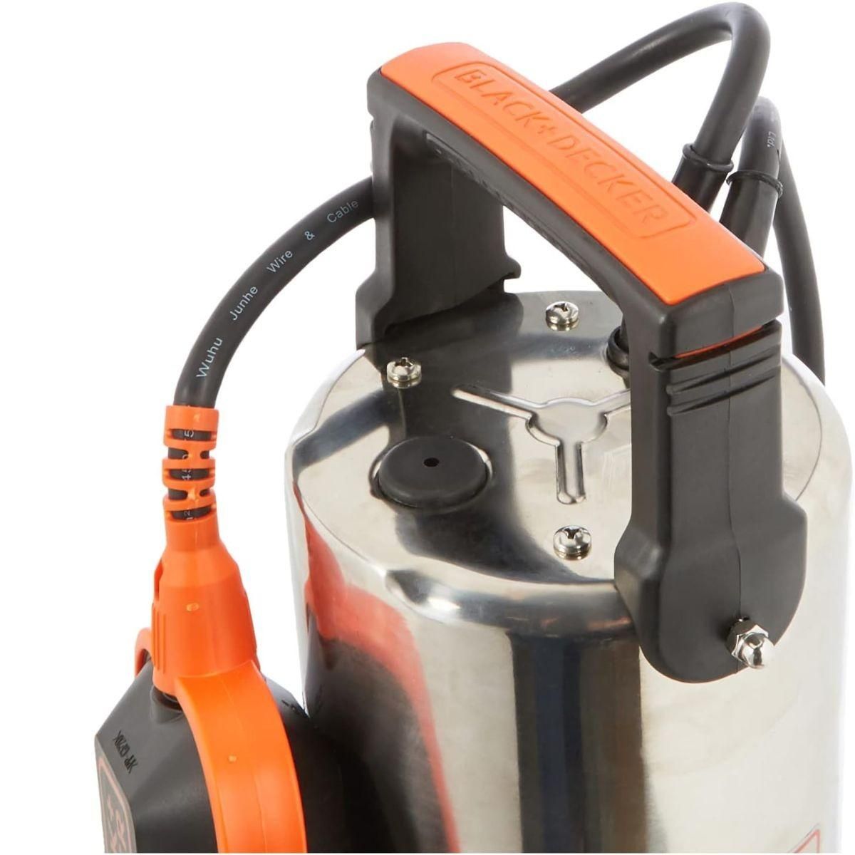 Black et Decker Pompe Vide Cave Eaux Sales 1100W - Pompe à Eau Débit max 16500 l/h Élévation 10.5m Black+Decker