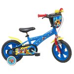 Disney Mickey Vélo enfant 12'' - Modèle  Mickey  pour enfant de 85 à 100 cm - Livré avec stabilisateurs - Plaque décorative avant - 1 frein et roues à bâtons