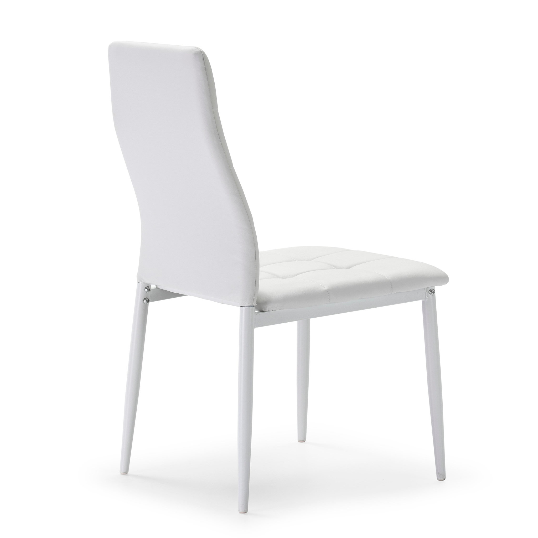 Voir la diapositive 3 : VS VENTA-STOCK Set de 4 chaises Salon Chelsea tapissées Blanc, 42 cm x 51 cm x 97 cm