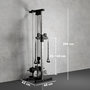Voir la diapositive 3 : HOMCOM Station de musculation montage mural - double poulie, tirage poitrine, lat pulldown - acier gris noir