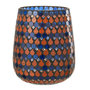Voir la diapositive 1 : Paris Prix Photophore Design Goutte  African Desire  21cm Orange & Bleu