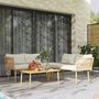 Voir la diapositive 4 : OUTSUNNY Ensemble salon de jardin 5 places modulables avec table basse et coussins résine tressée filaire beige