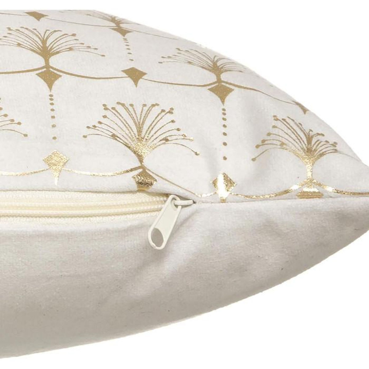 ATMOSPHERA Coussin Déhoussable Velours  Tropicor  30x50cm Ivoire