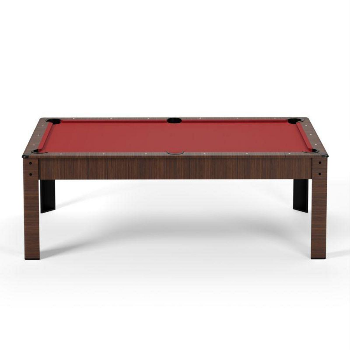 SOKKER Billard Américain convertible table 6 places KITBILL 6Ft -206,5 x 116,5 x 80cm Plateau dînatoire et accessoires inclus - Marron