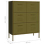Voir la diapositive 6 : VIDAXL Armoire a tiroirs Vert olive 80x35x101,5 cm Acier