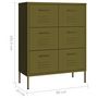 Voir la diapositive 6 : VIDAXL Armoire a tiroirs Vert olive 80x35x101,5 cm Acier