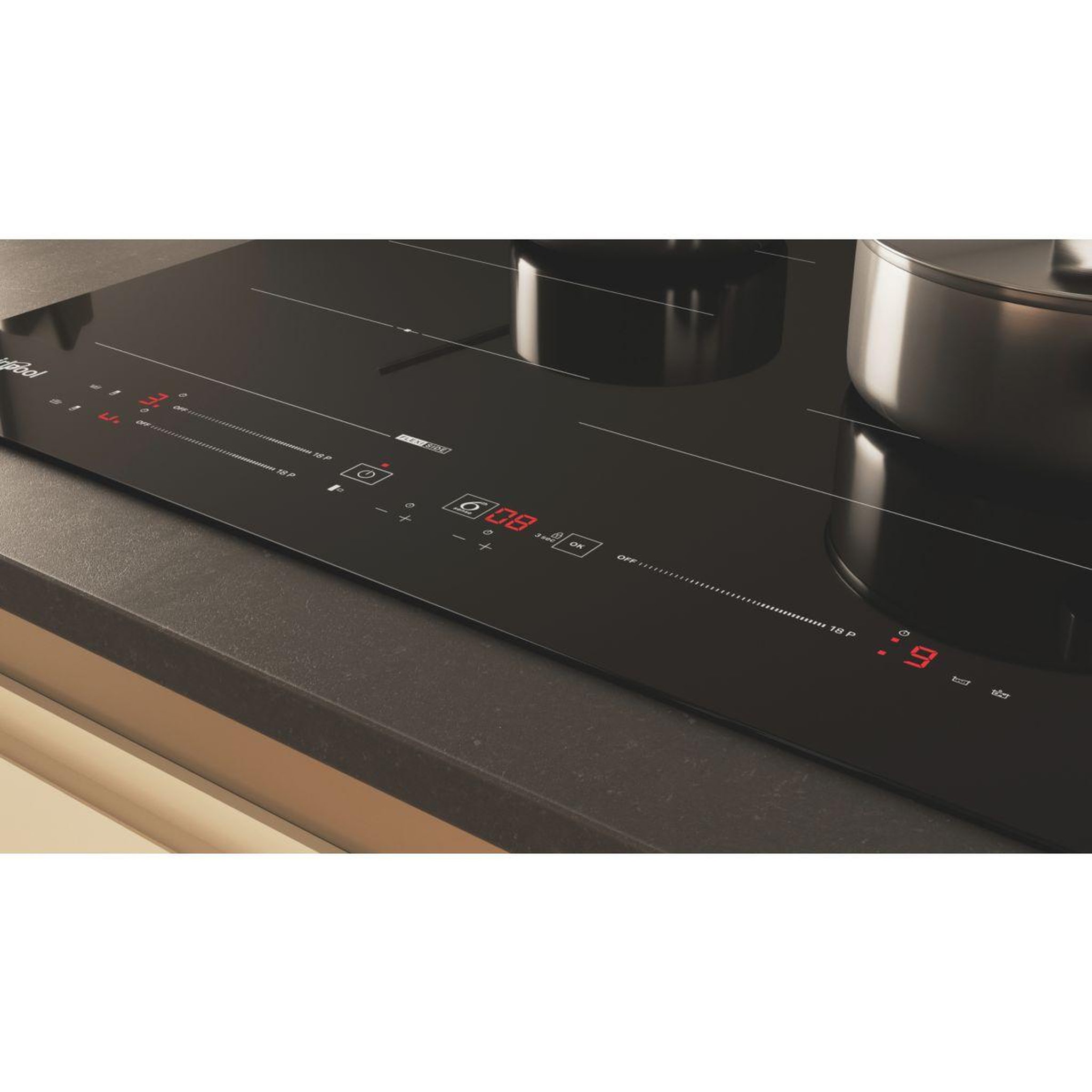 Voir la diapositive 3 : Whirlpool Plaque induction wfs9860cpne cleanprotect