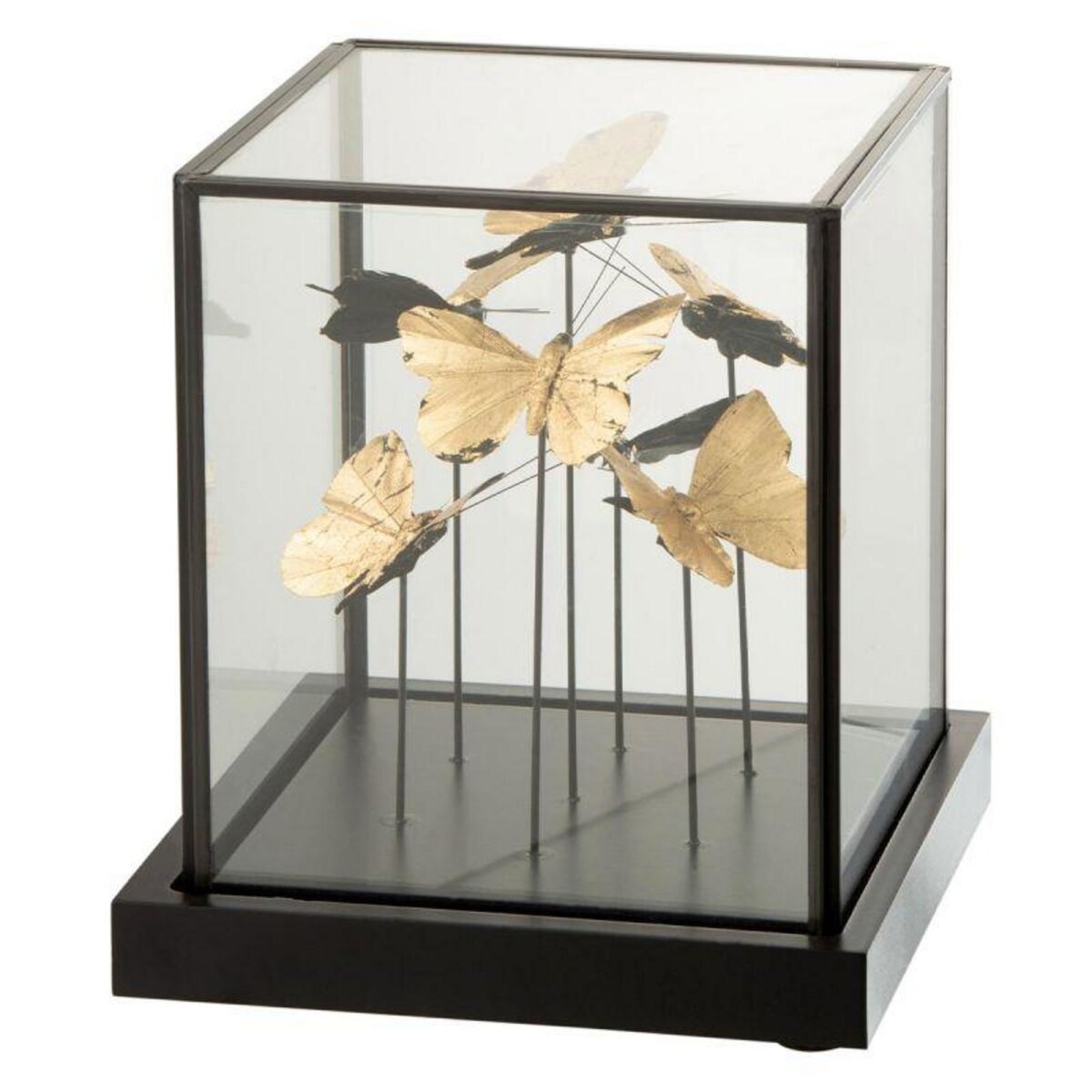 Paris Prix Cloche Carrée Déco  Papillons  21cm Or & Noir