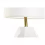MARKET24 Lampe de bureau DKD Home Decor Blanc Polyester Métal Céramique 220 V Doré 50 W