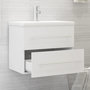 Voir la diapositive 3 : VIDAXL Armoire d'evier avec lavabo integre Blanc Agglomere