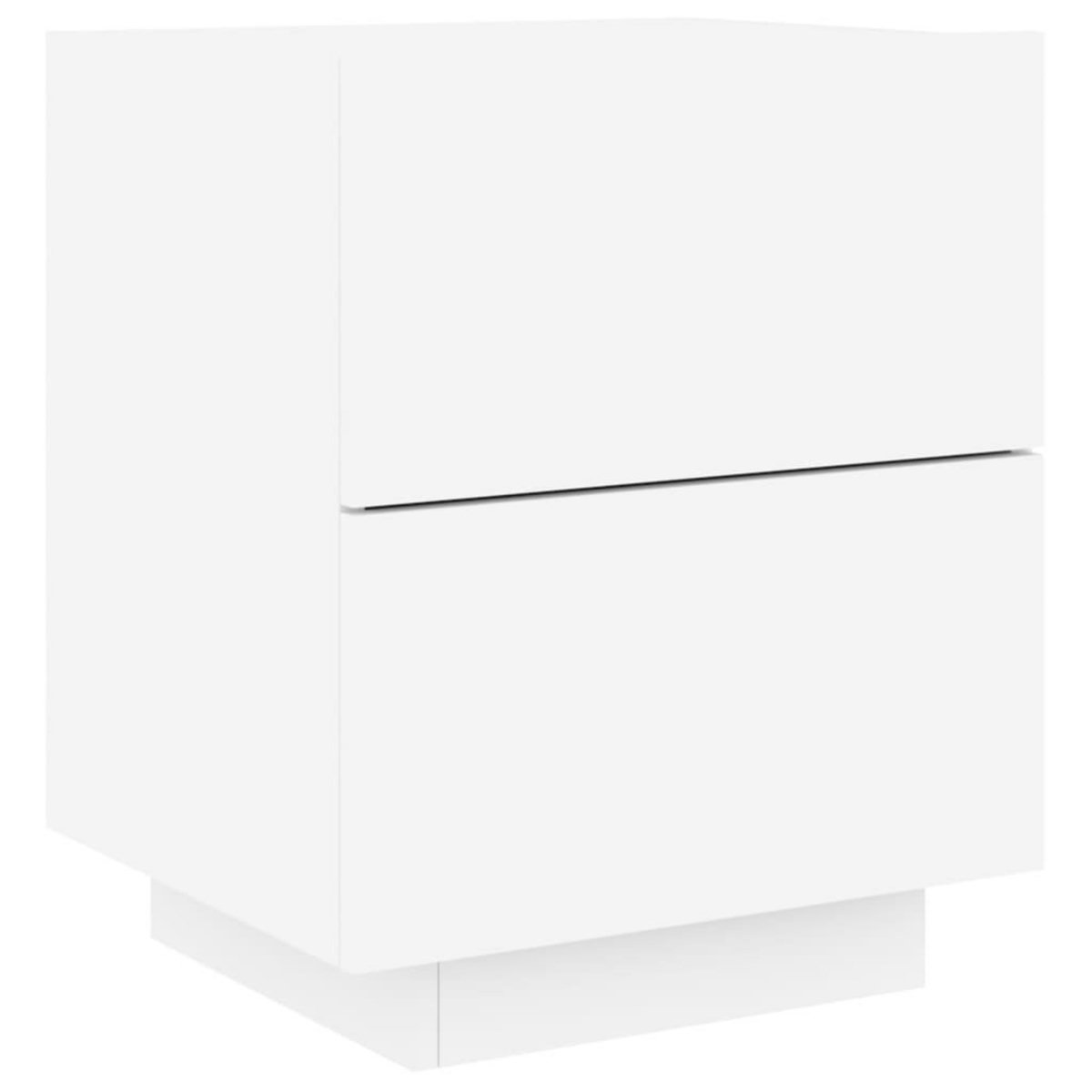 VIDAXL Armoire de chevet avec lumieres LED blanc bois d'ingenierie