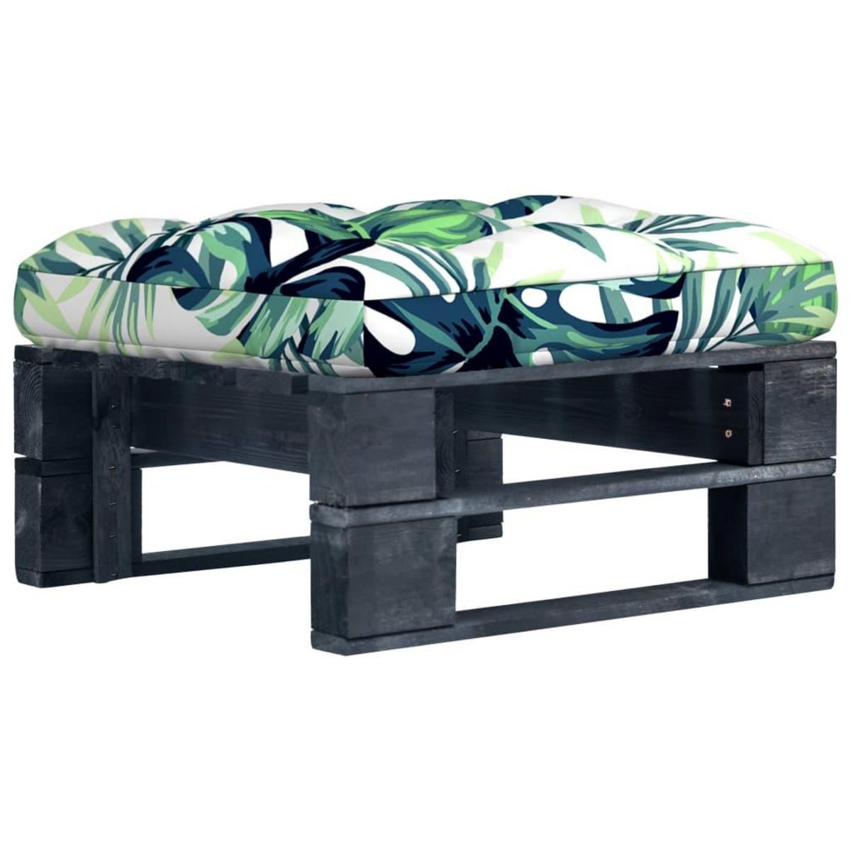 VIDAXL Pouf palette de jardin noir bois de pin impregne