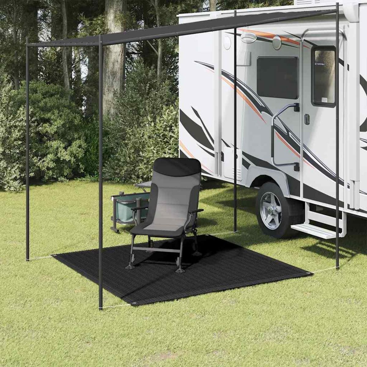 VIDAXL Tapis de tente 250x250 cm Noir