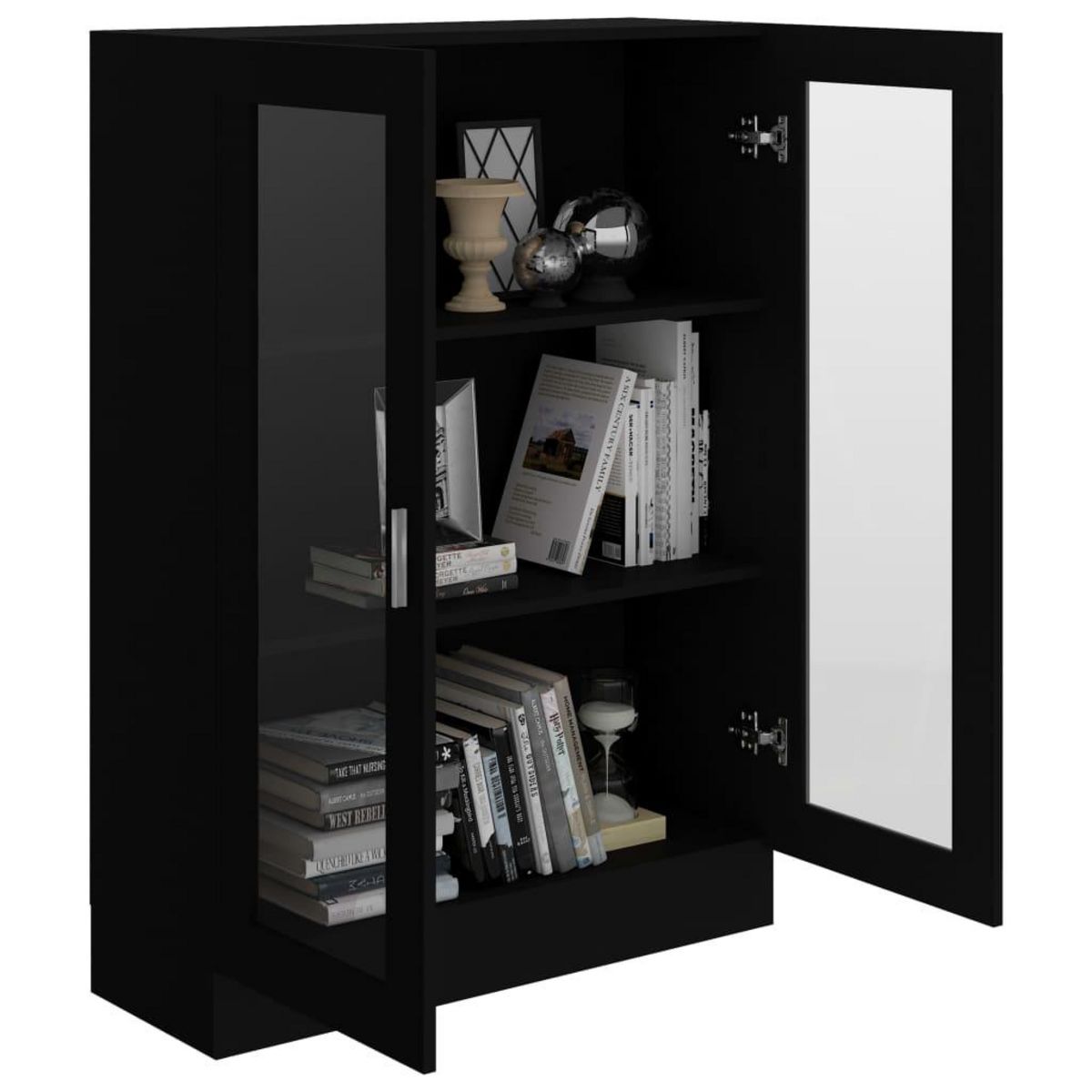 VIDAXL Armoire a vitrine Noir 82,5x30,5x115 cm Bois d'ingenierie