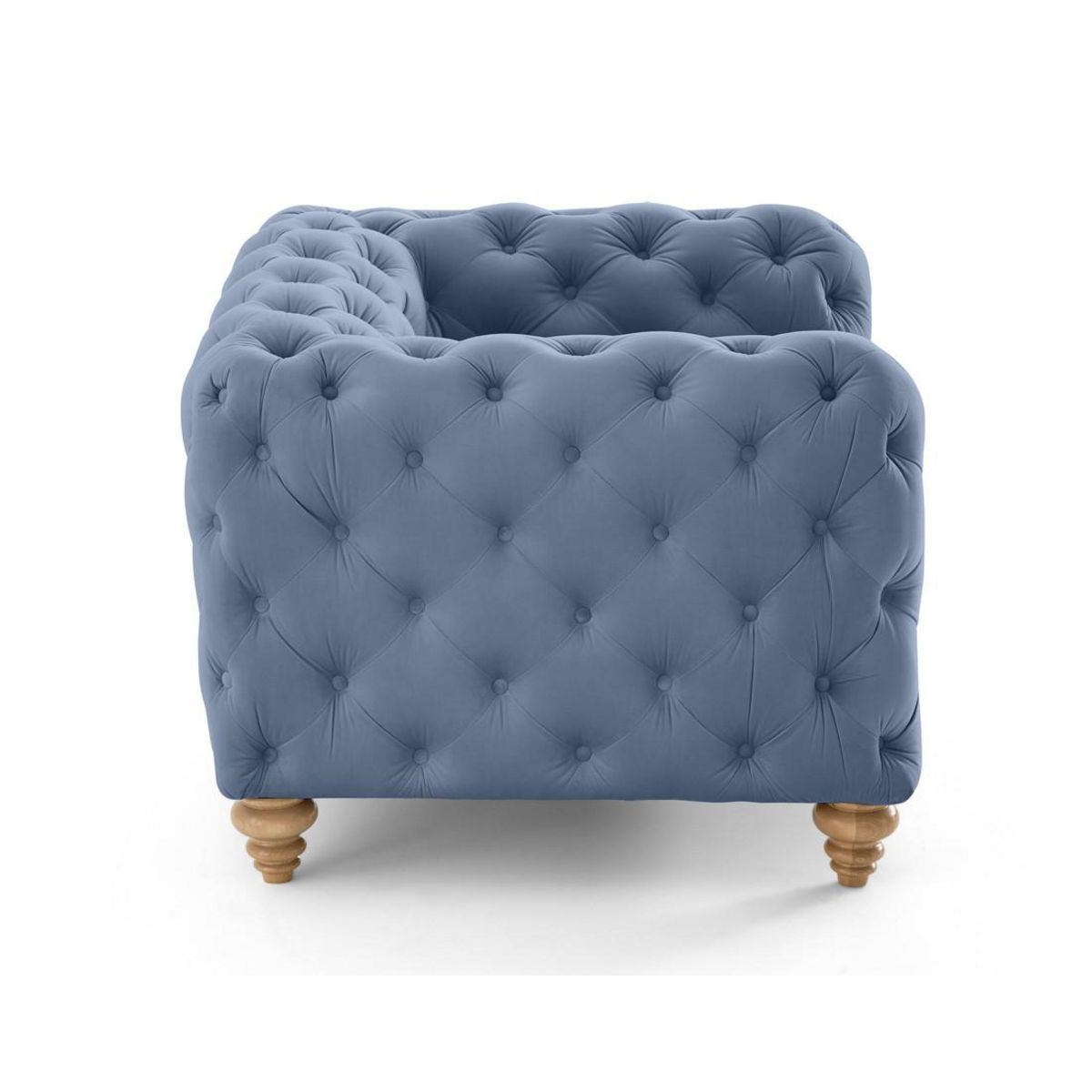 LISA DESIGN Walter - fauteuil chesterfield en velours - pieds bois